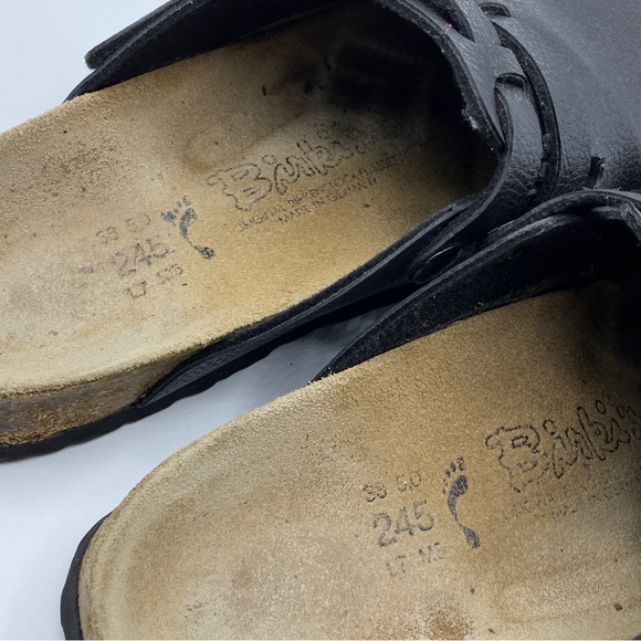 Birkenstock Birki’s Black Leather Mules Clogs - Size 5 - Picture 4 of 8